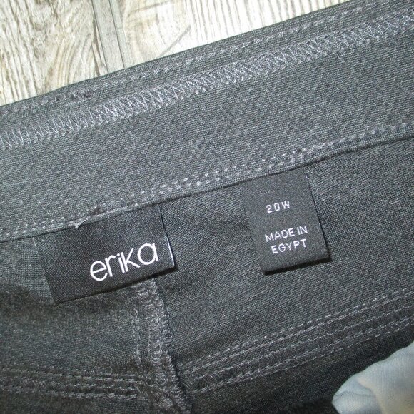 Erika NWT Women's Plus Size 20W Dark Gray Pants Msre 40x29 Fall Office Casual - Picture 3 of 9